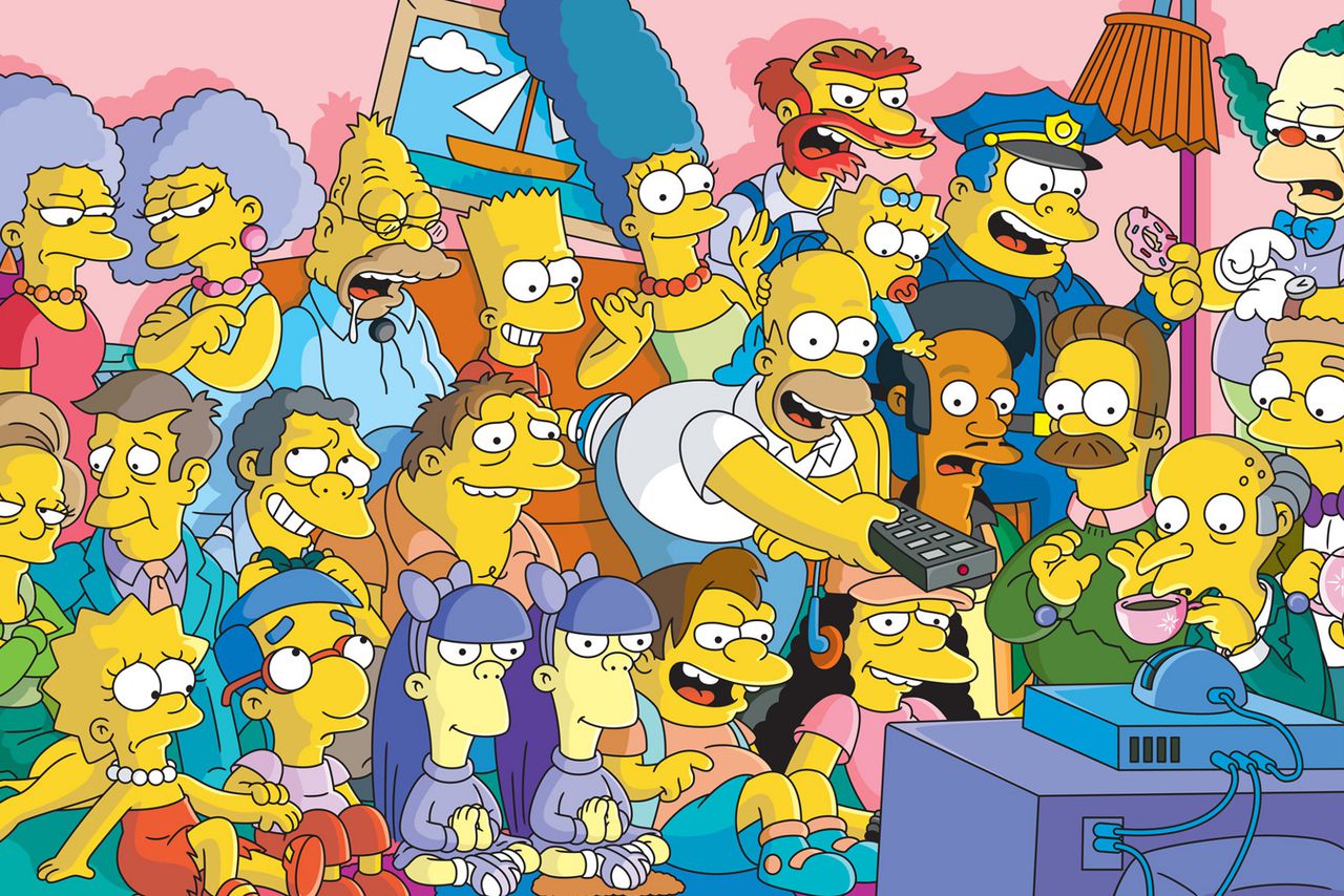full cast of simpsons animated characters